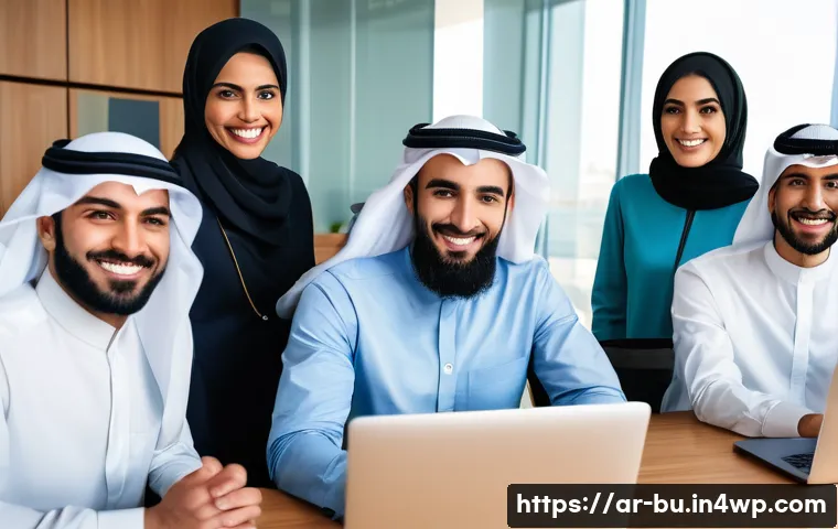 원격근무 중 소통의 중요성과 관리 방법 - **Prompt 1: Seamless Virtual Collaboration in an Arab Context**
"A vibrant and diverse group of ...